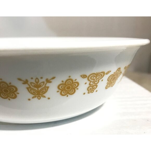 Corelle Vintage Butterfly Gold Floral Salad Cereal Bowl & Salad Toast Plate Set - Picture 8 of 11